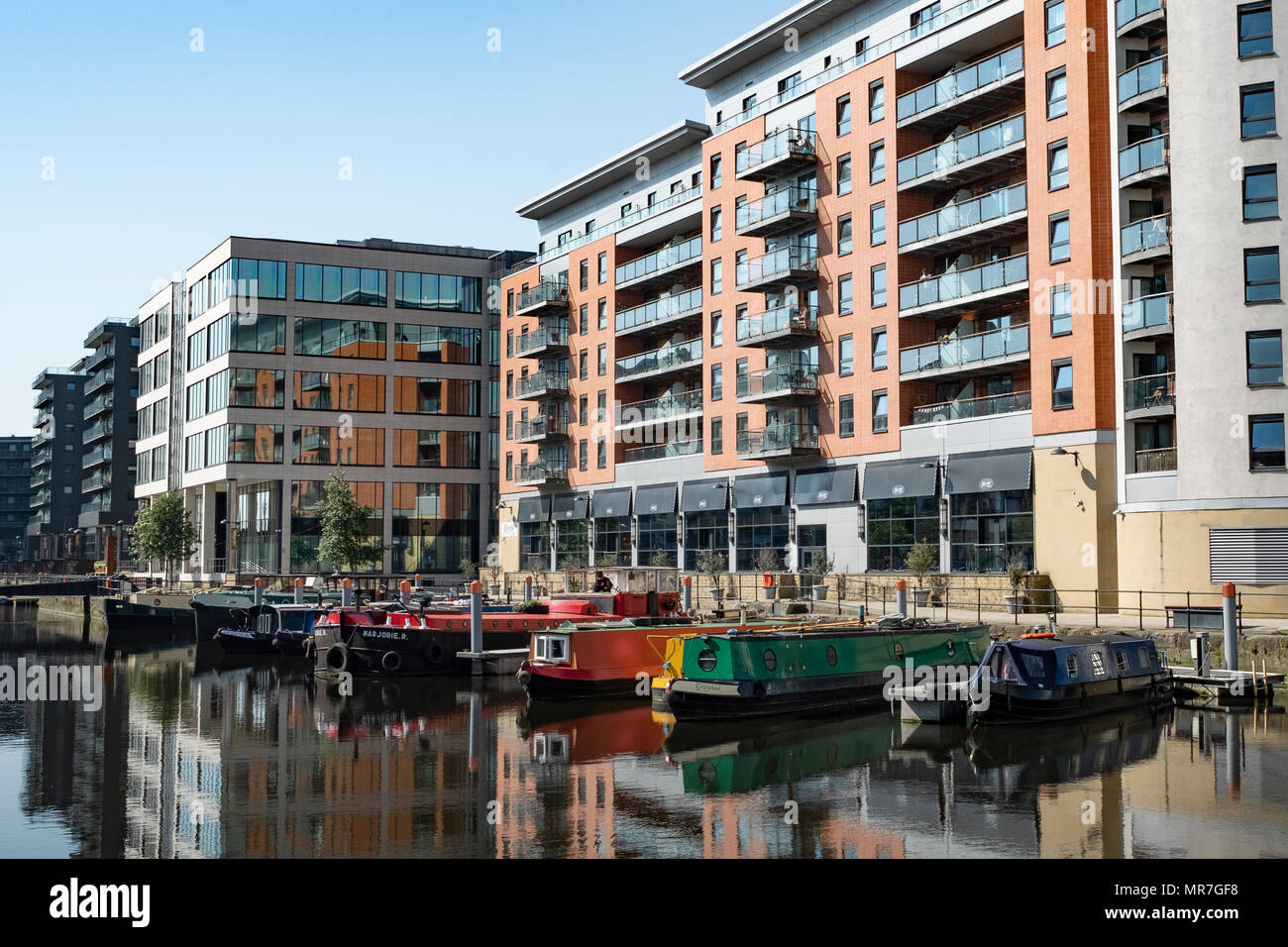 Leeds Dock formerley Clarence Dock nel centro di Leeds. Foto Stock