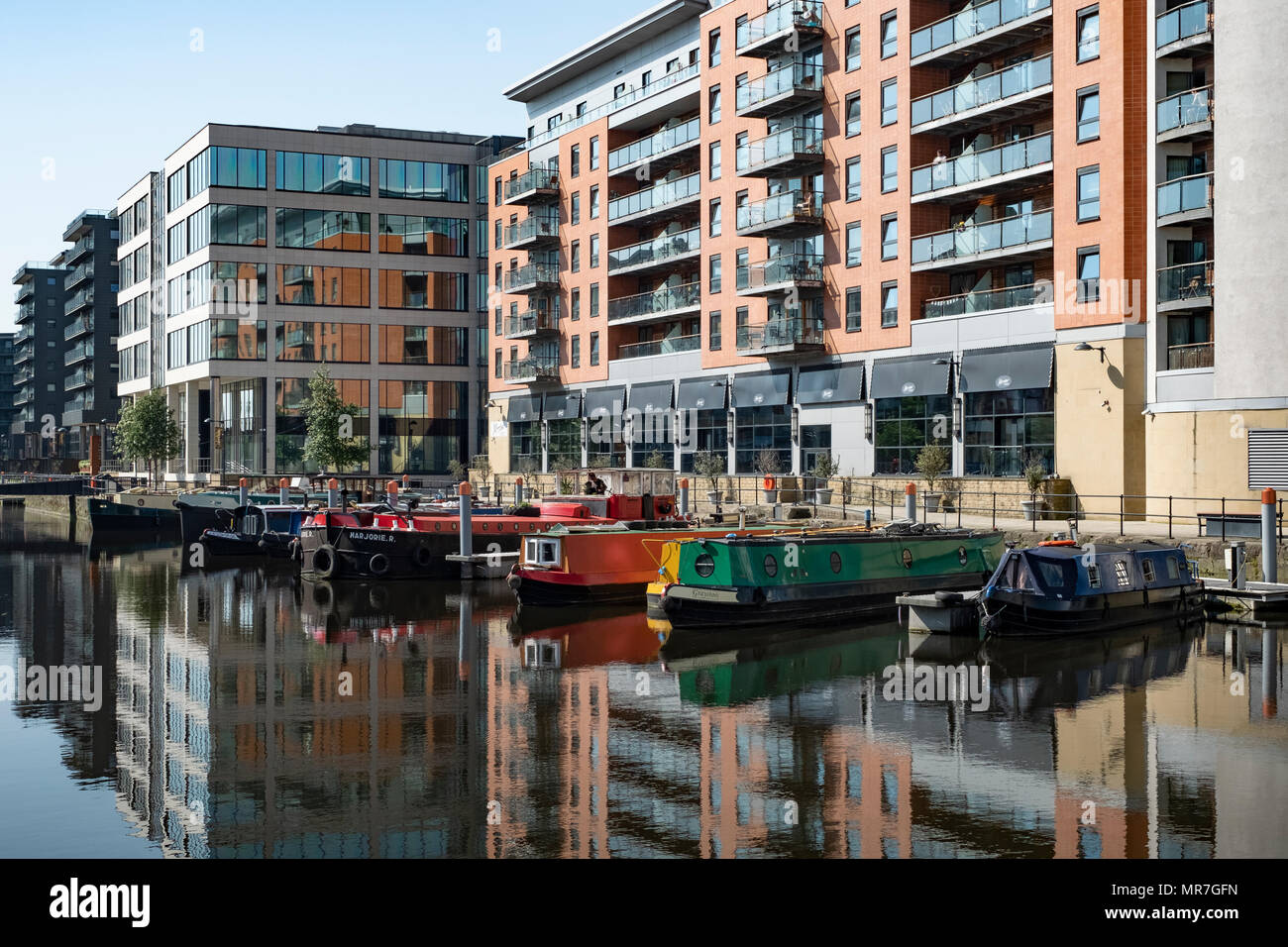 Leeds Dock formerley Clarence Dock nel centro di Leeds. Foto Stock
