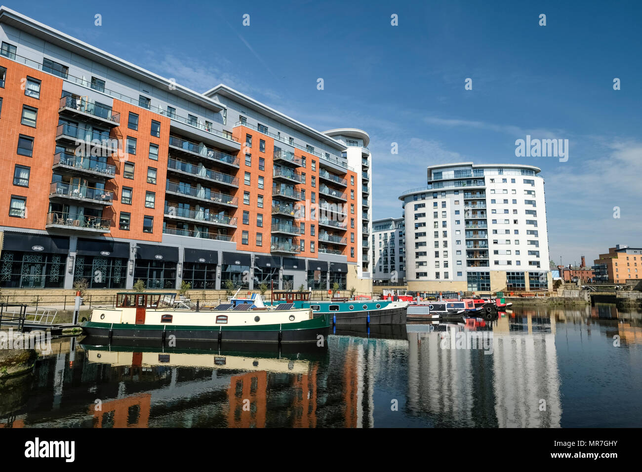 Leeds Dock formerley Clarence Dock nel centro di Leeds. Foto Stock