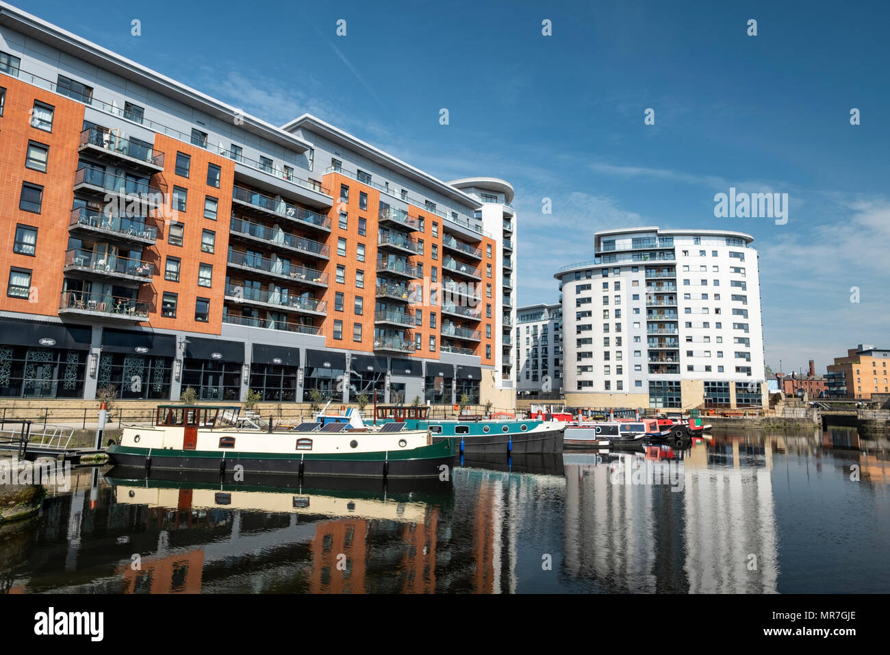 Leeds Dock formerley Clarence Dock nel centro di Leeds. Foto Stock