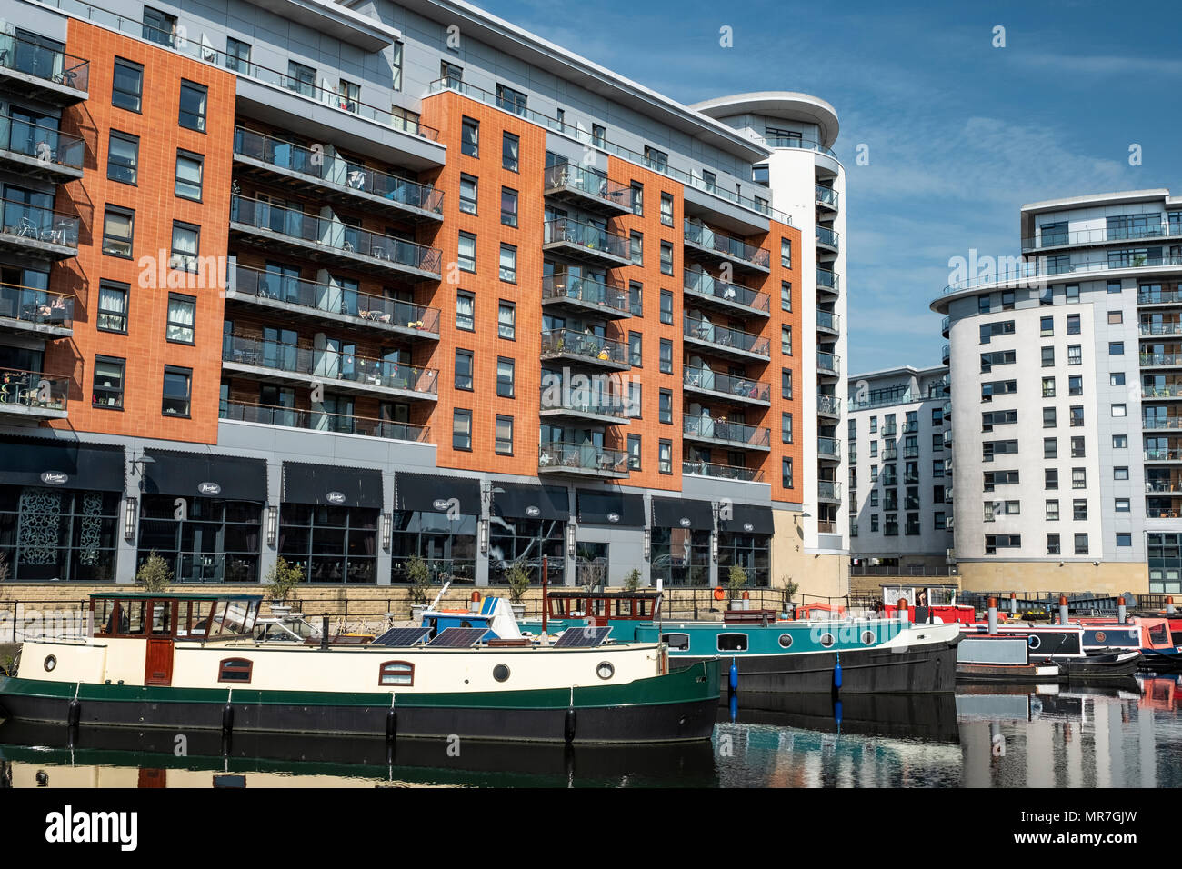 Leeds Dock formerley Clarence Dock nel centro di Leeds. Foto Stock