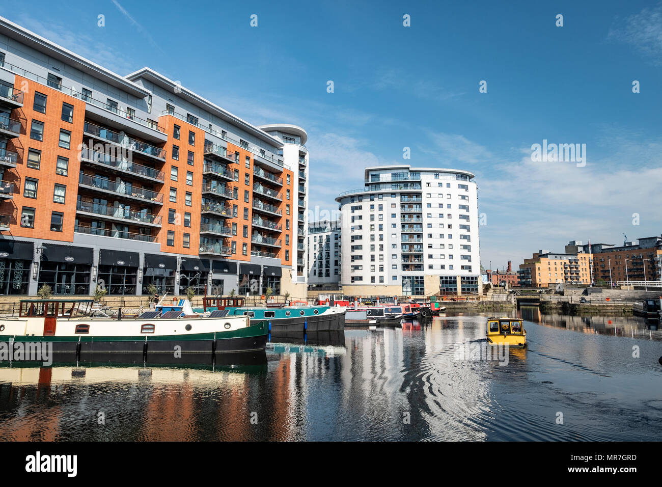 Leeds Dock formerley Clarence Dock nel centro di Leeds. Foto Stock