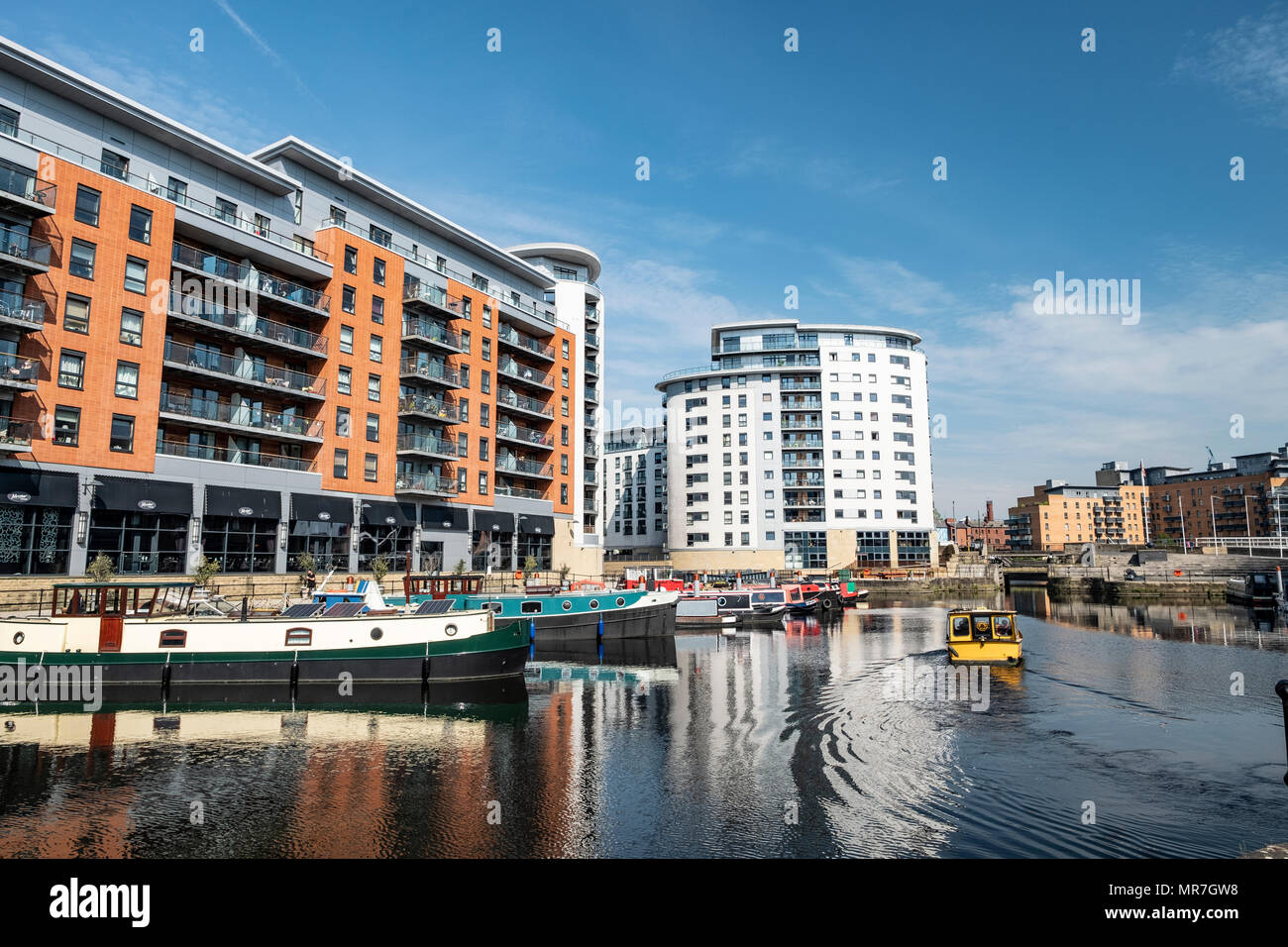 Leeds Dock formerley Clarence Dock nel centro di Leeds. Foto Stock