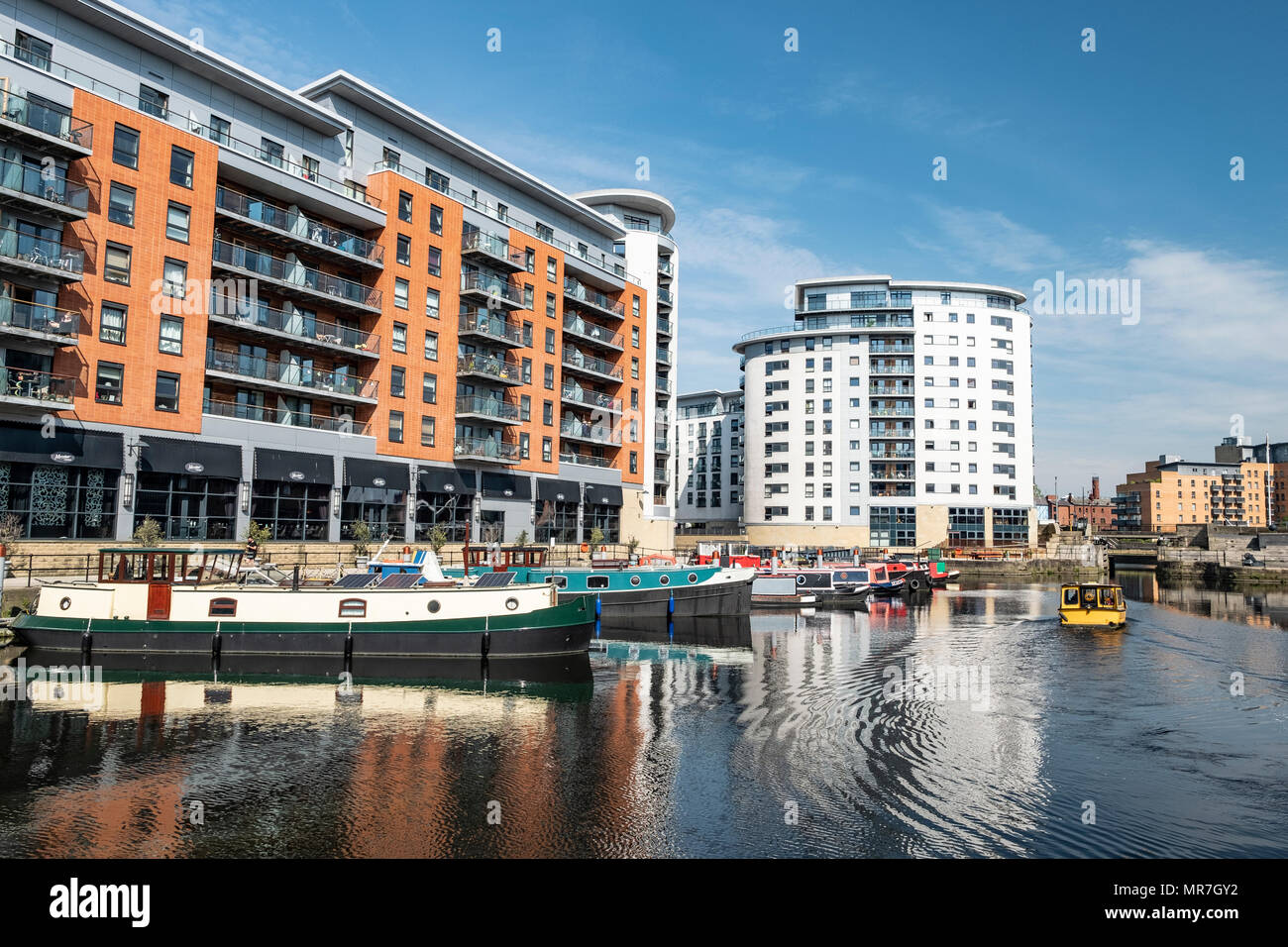 Leeds Dock formerley Clarence Dock nel centro di Leeds. Foto Stock