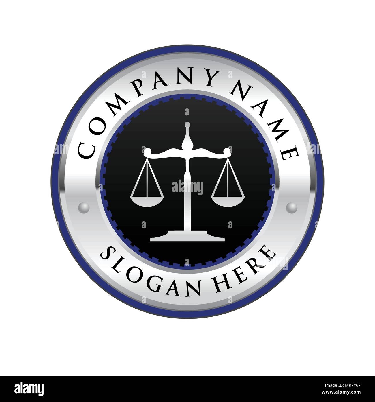 Diritto circolare emblema simbolo Vector Graphic Logo Design Illustrazione Vettoriale