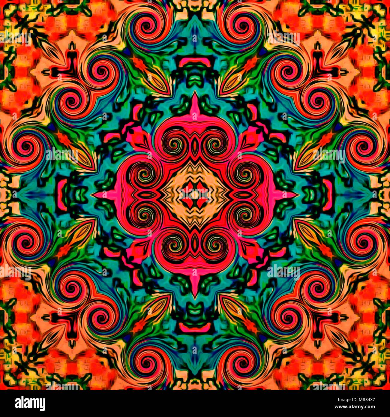 L'arte astratta lusso classico decorativo ornamento etnico. Perfetta illustrazione. Stile floreale. Per la progettazione, stampa di tessuto, carta da parati, tessile Foto Stock