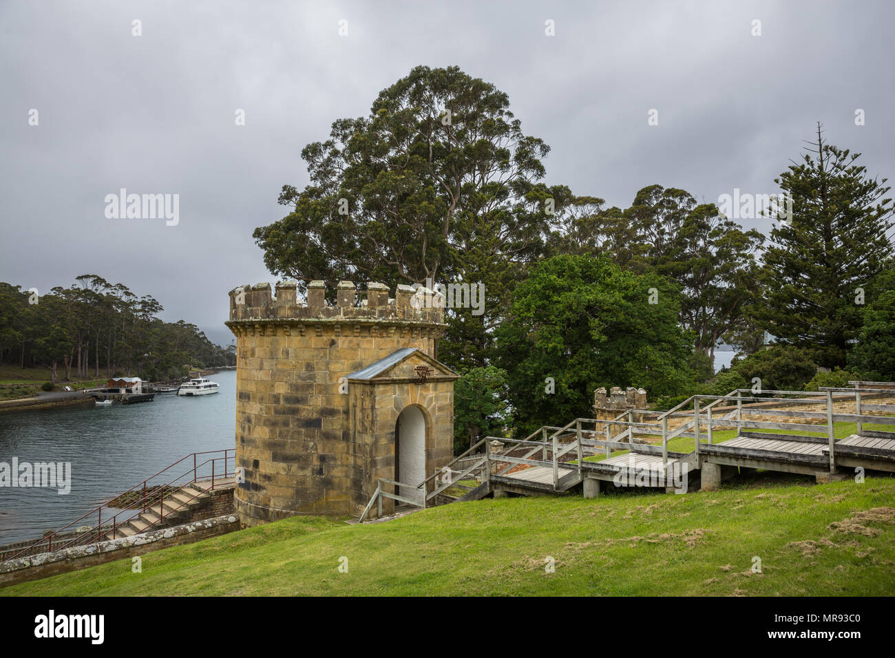 Edifici storici monumentali presso l'insediamento di Port Arthur in Tasmania Australia Foto Stock