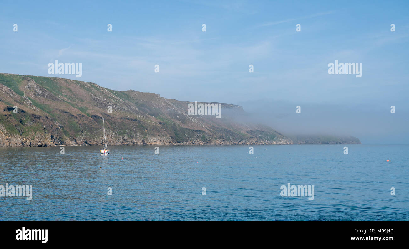 Costa rocciosa dell isola di Lundy off Devon Foto Stock