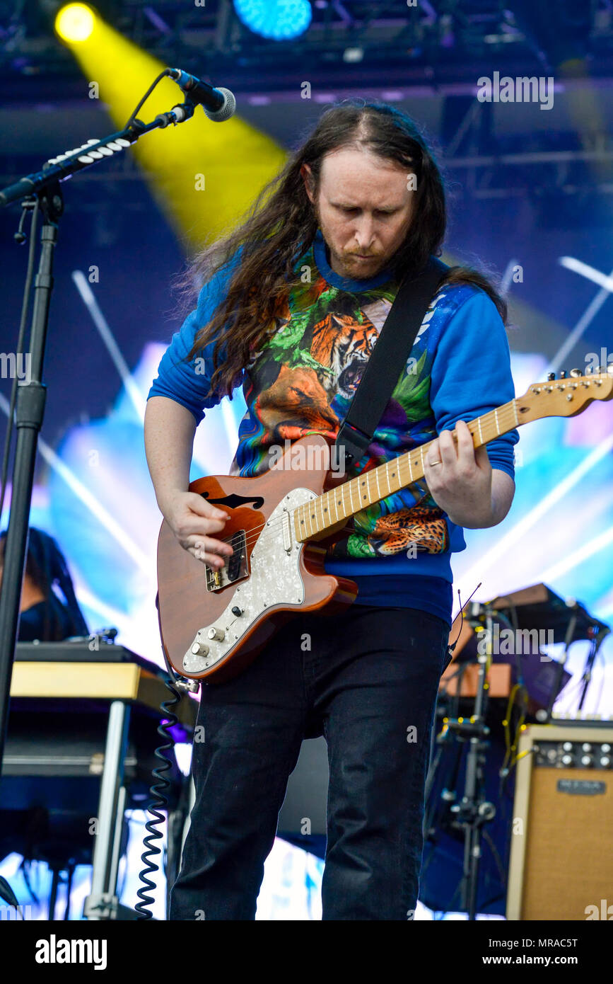 Napa Valley, California, 25 maggio 2018, Tjhe chitarrista Incubus eseguendo sulla marmellata cantine tappa al 2018 BottleRock Festival in Napa California, Credito: Ken Howard/Alamy Live News Foto Stock