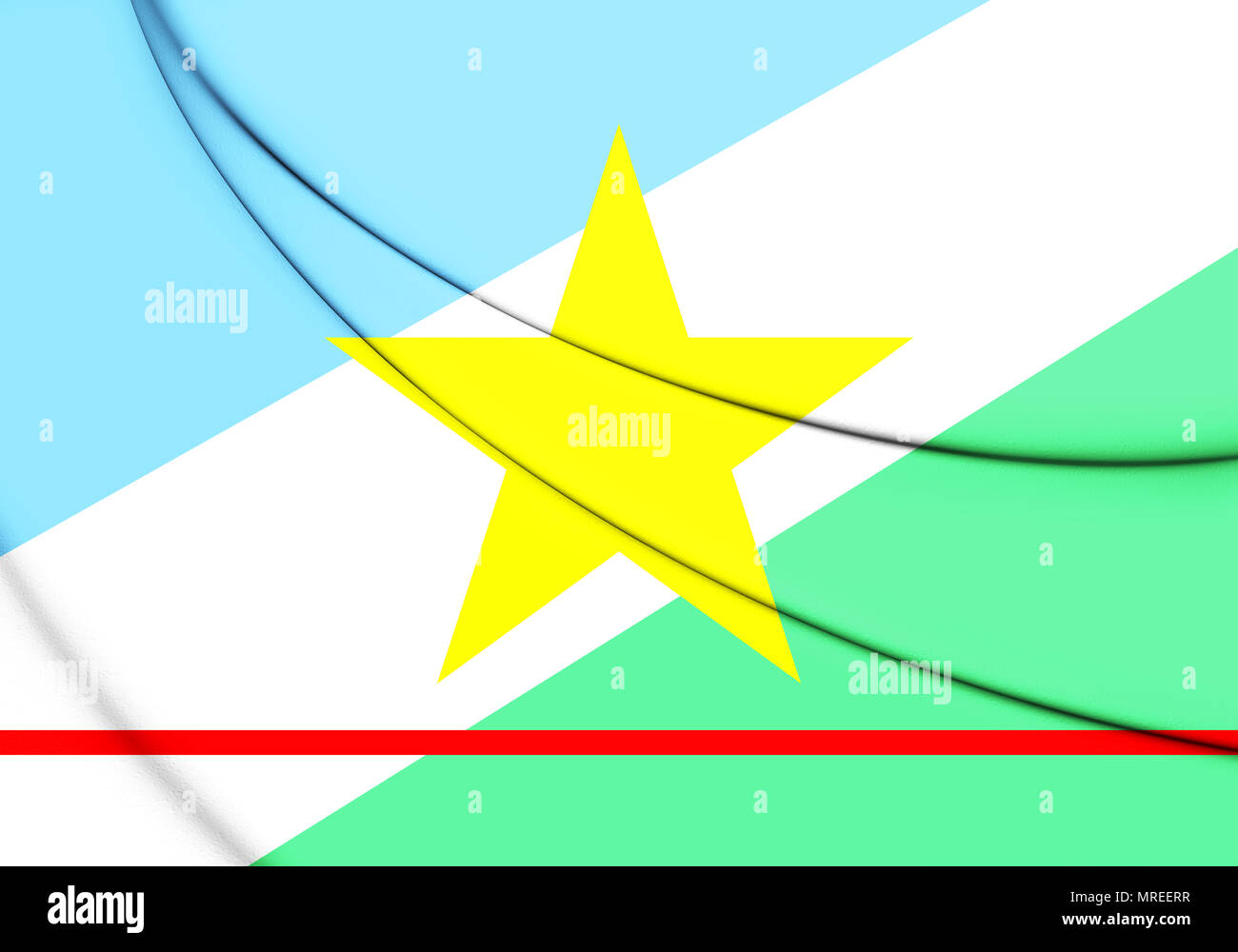 3D Bandiera di Roraima, Brasile. 3D'illustrazione. Foto Stock
