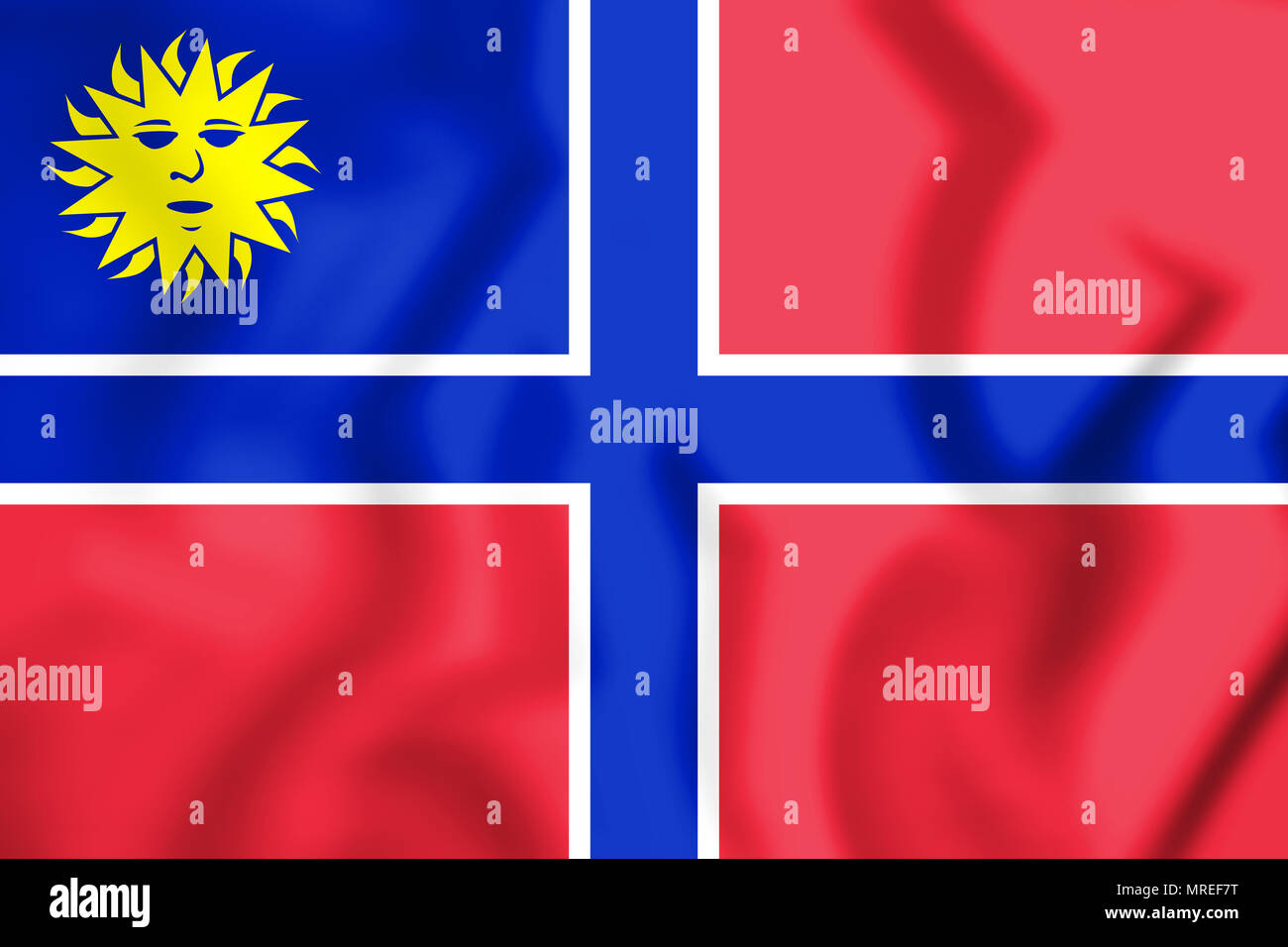 3D bandiera di Stato di Muskogee. 3D'illustrazione. Foto Stock