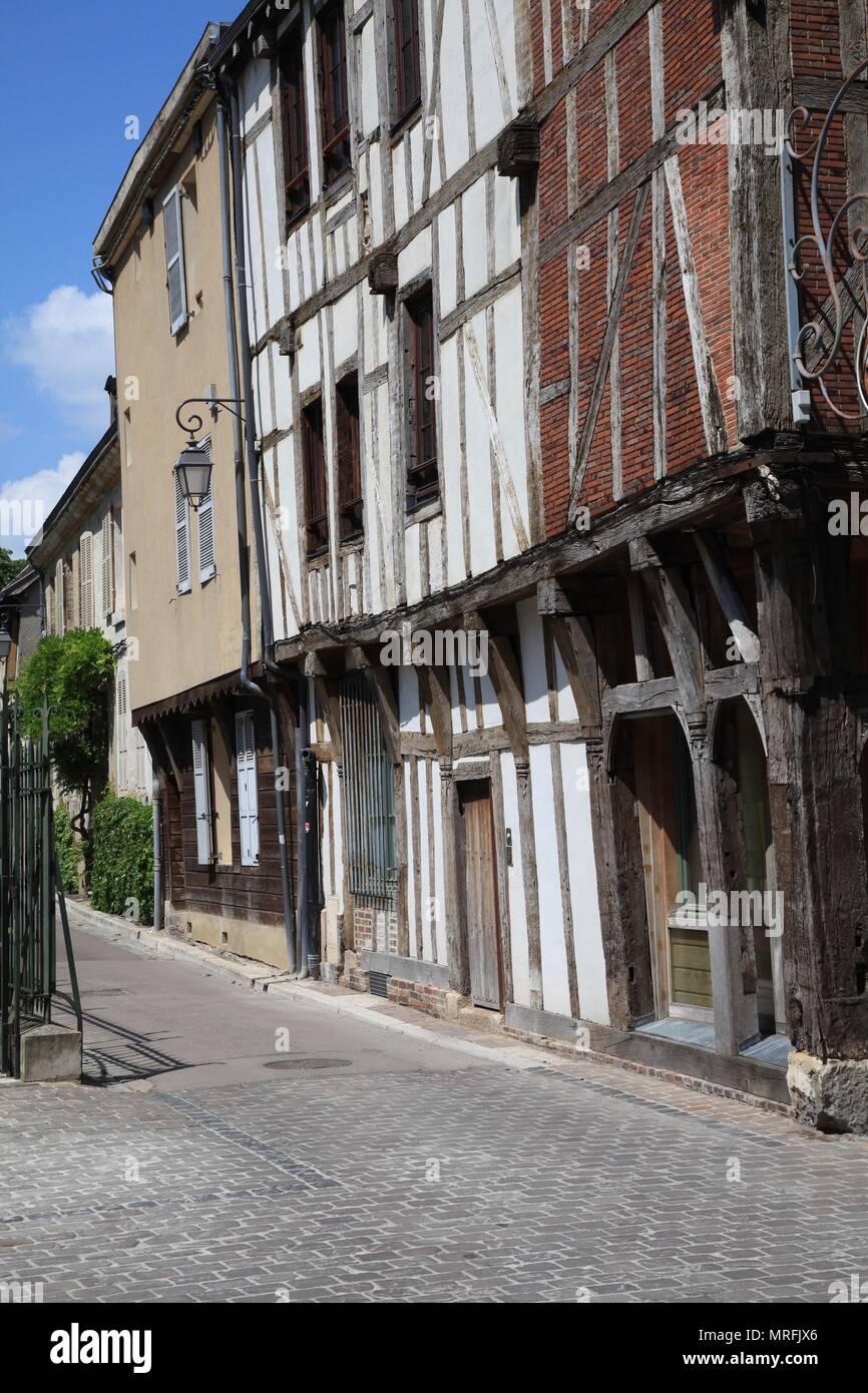 Costruzioni di legno, Troyes, Aube, Frace Foto Stock