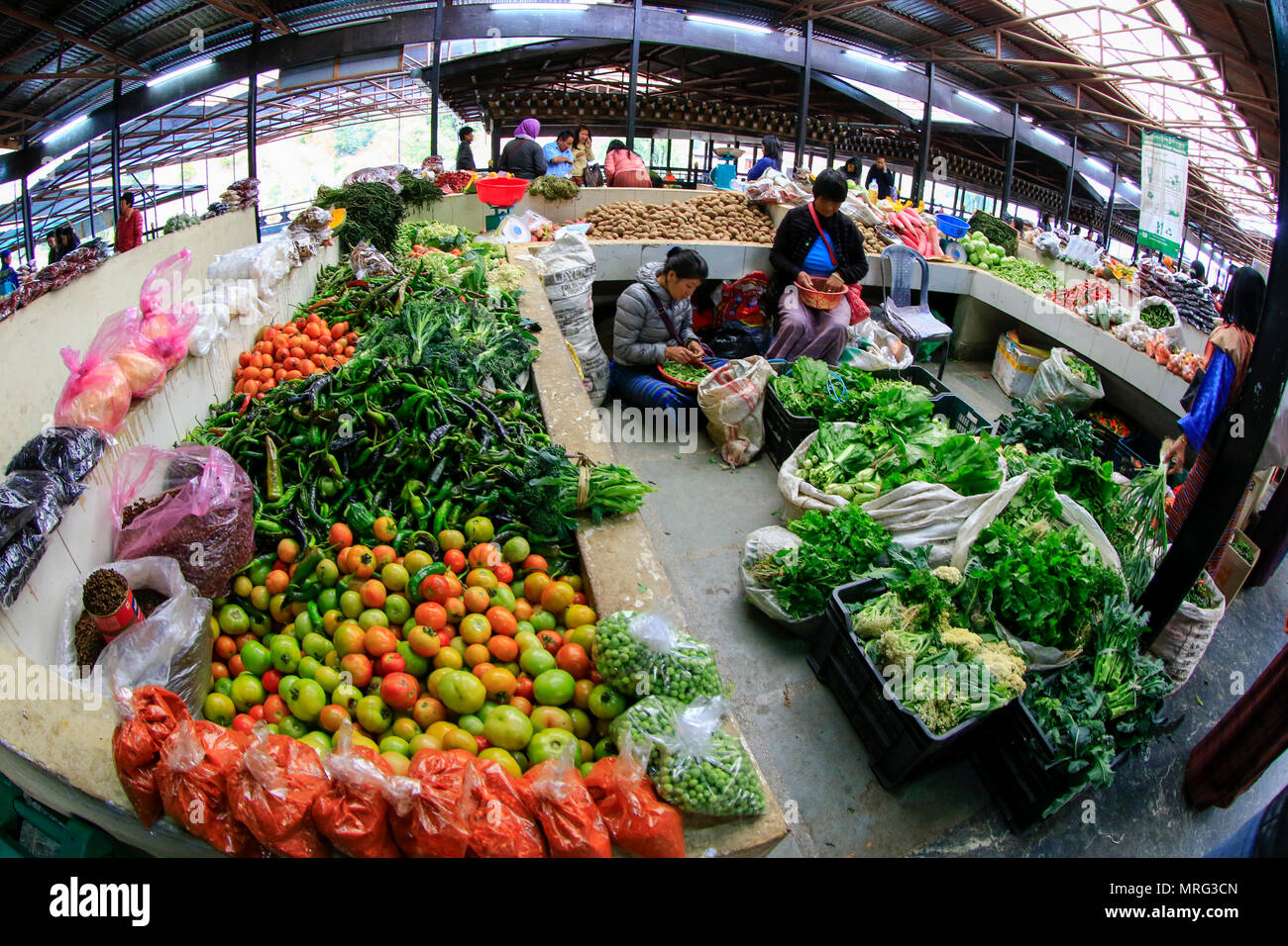 Il mercato del weekend a Thimphu Bhutan Foto Stock