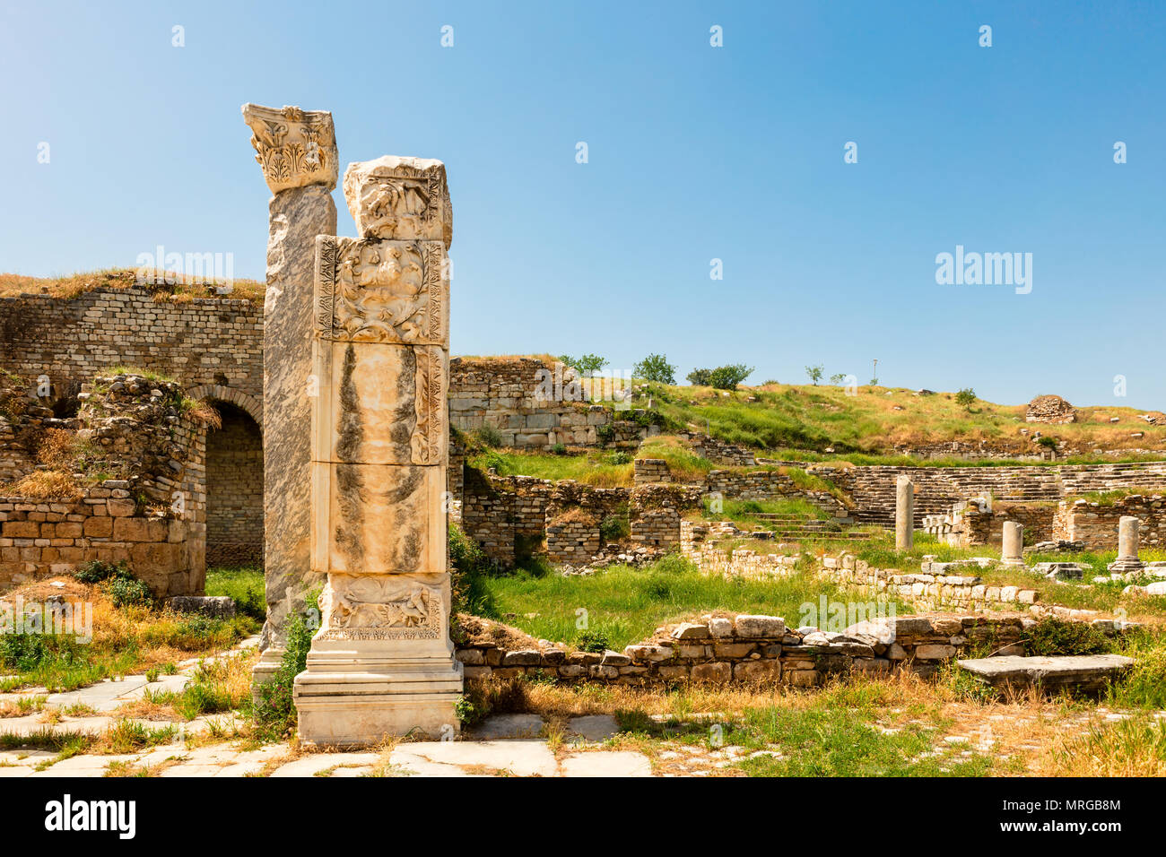 Sito archeologico di Helenistic città di Aphrodisias in Anatolia occidentale, Turchia. Foto Stock