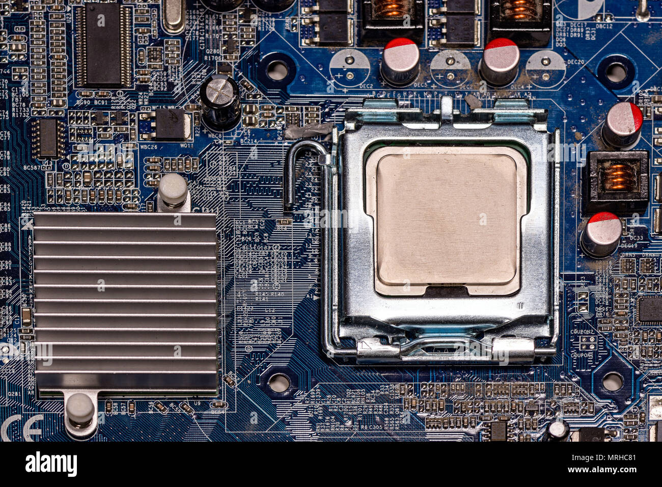 Close-up della CPU su computer scheda madre Foto Stock