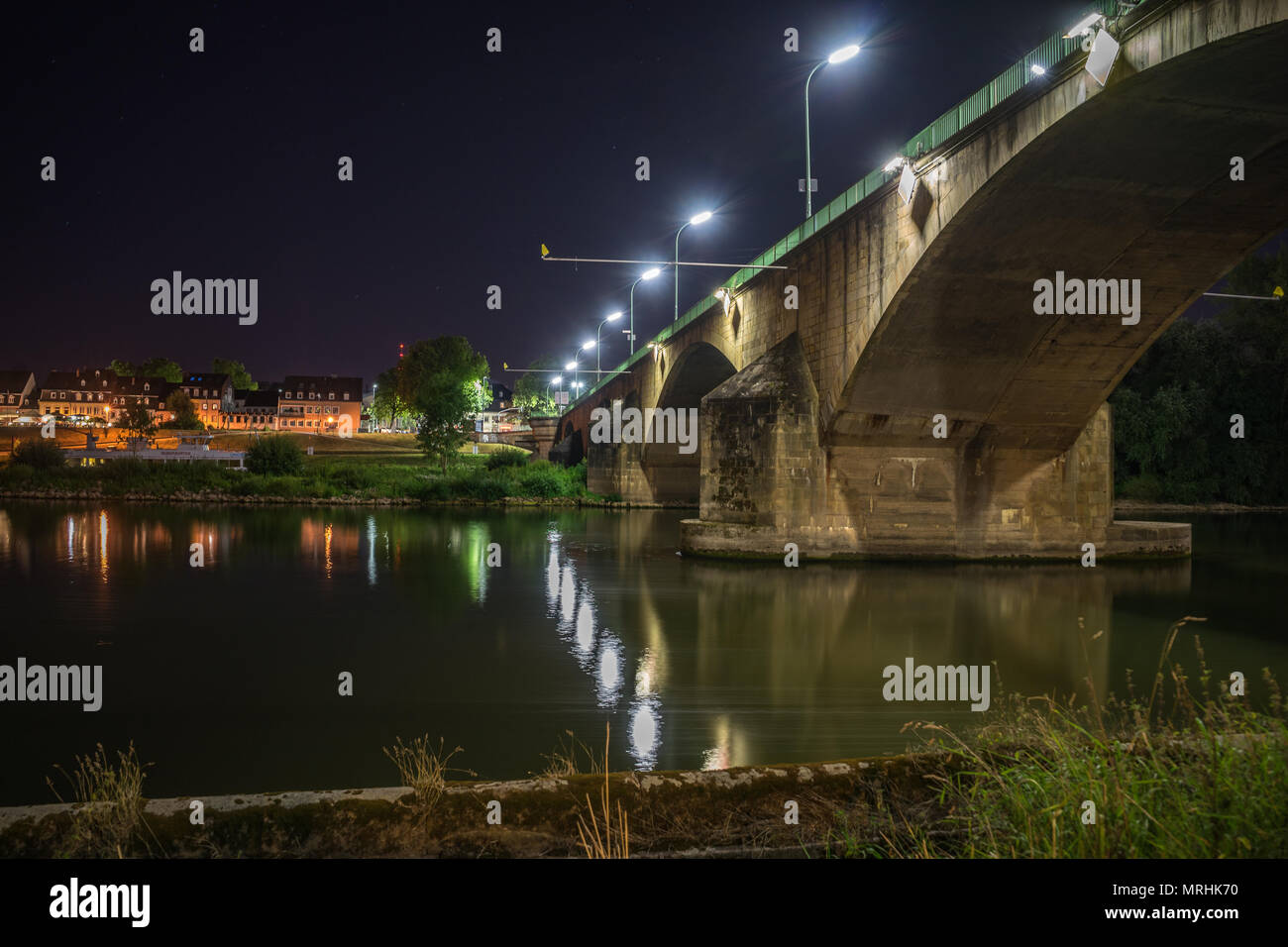 Longexposure Trier notte Foto Stock
