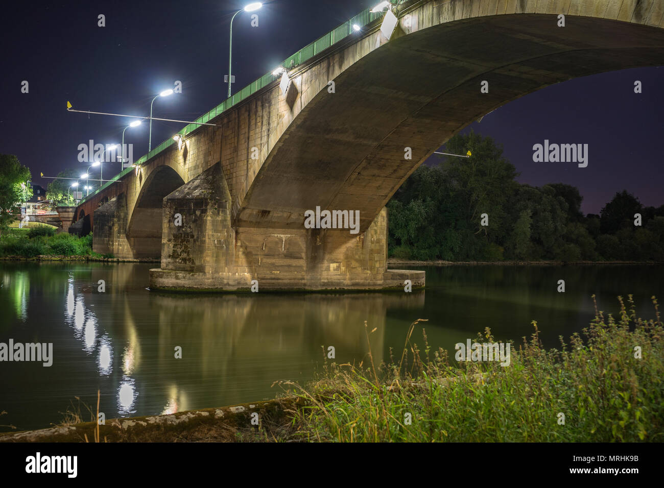 Longexposure Trier notte Foto Stock