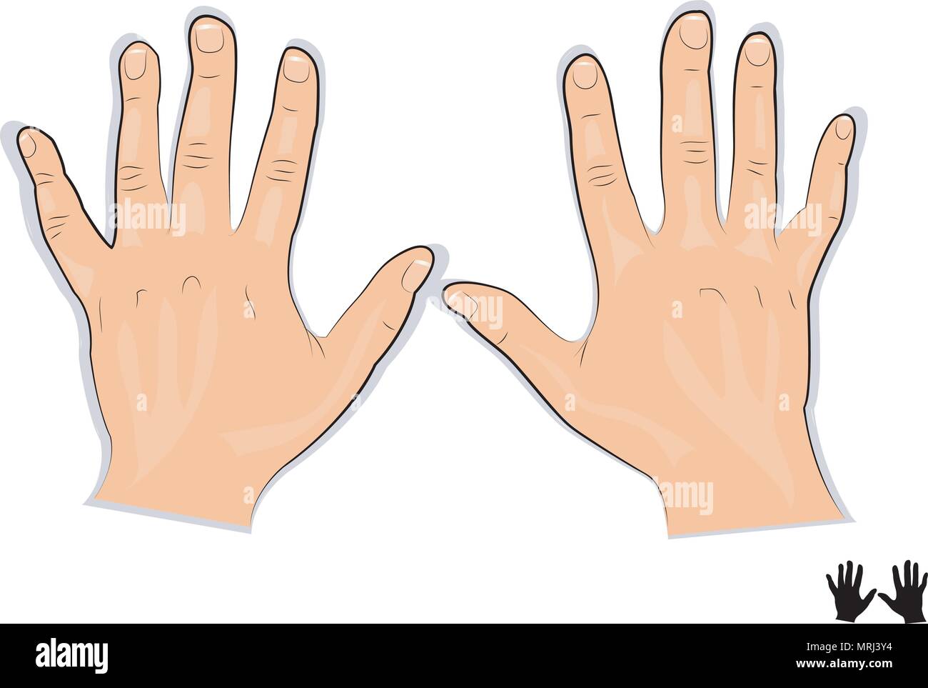 Illustrazione di un mans le mani per pubblicizzare i prodotti per le mani Illustrazione Vettoriale