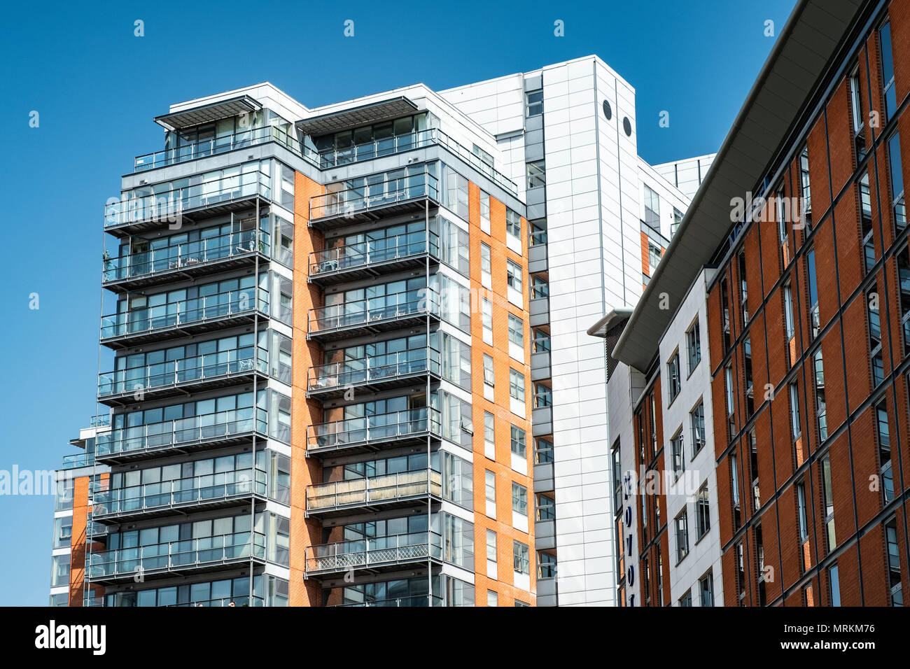 Moderni appartamenti nel centro di Leeds, West Yorkshire, Inghilterra. Foto Stock