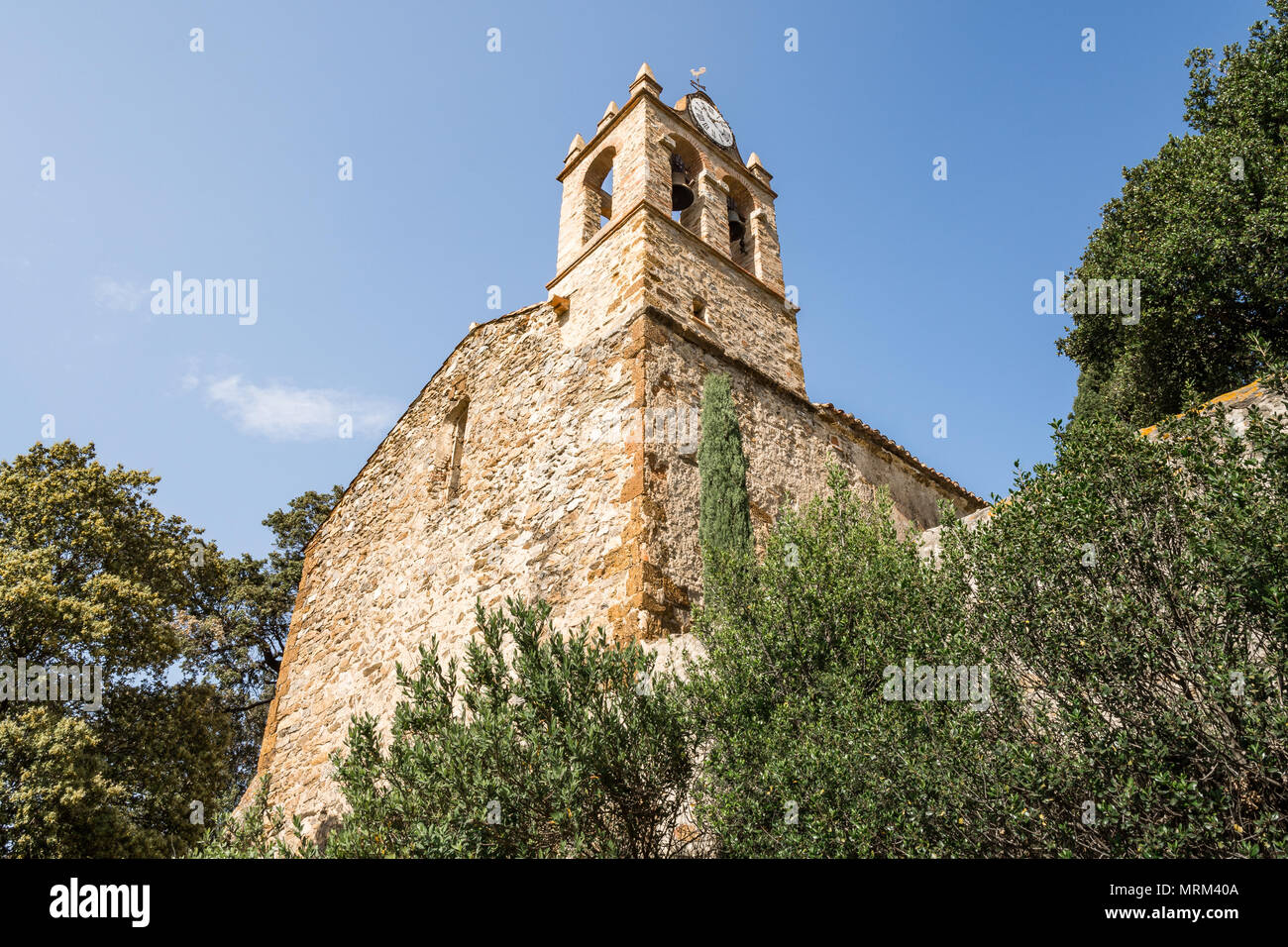 Cerca fino a torre di una chiesa Foto Stock