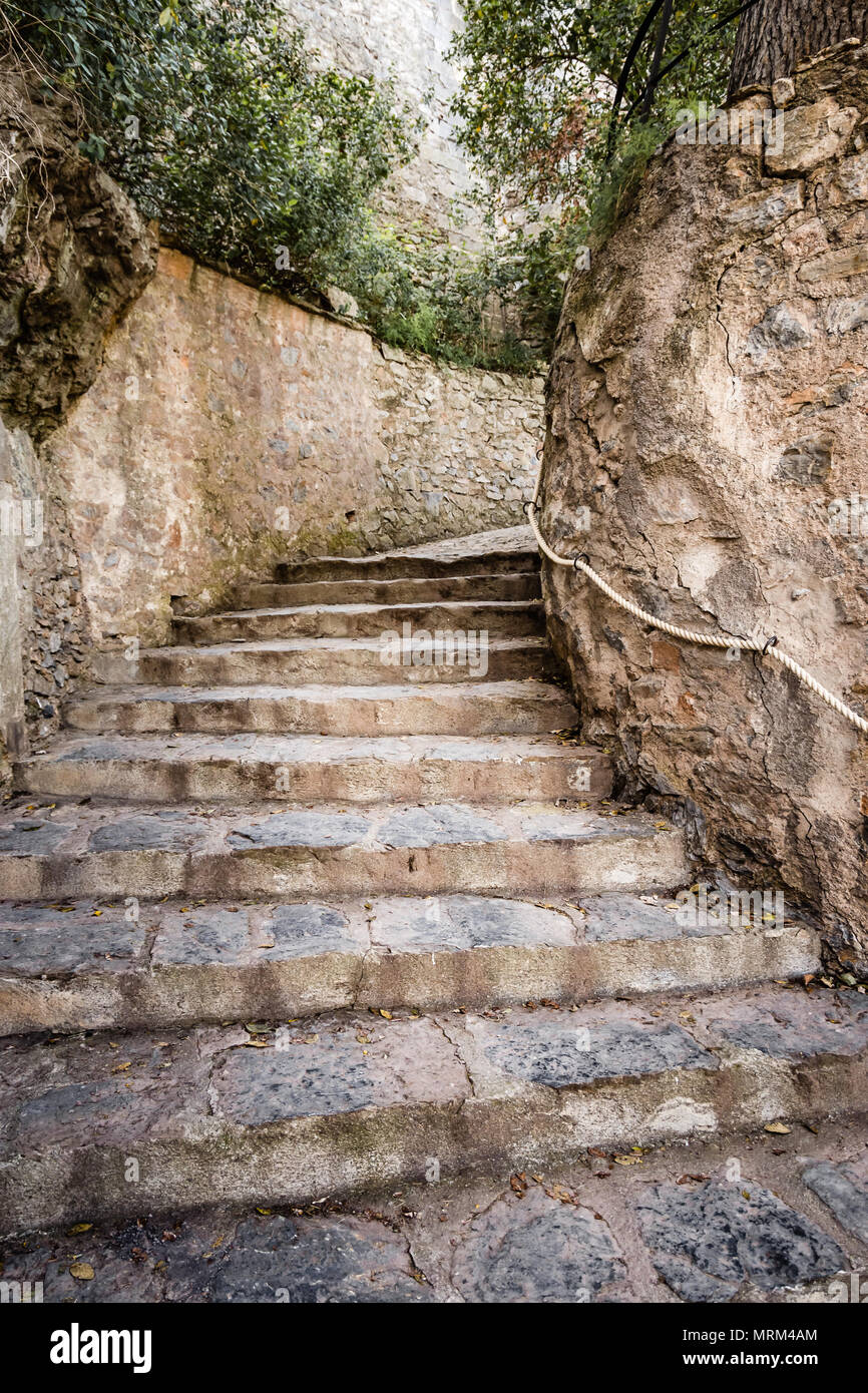 Vecchia scala di pietra Foto Stock