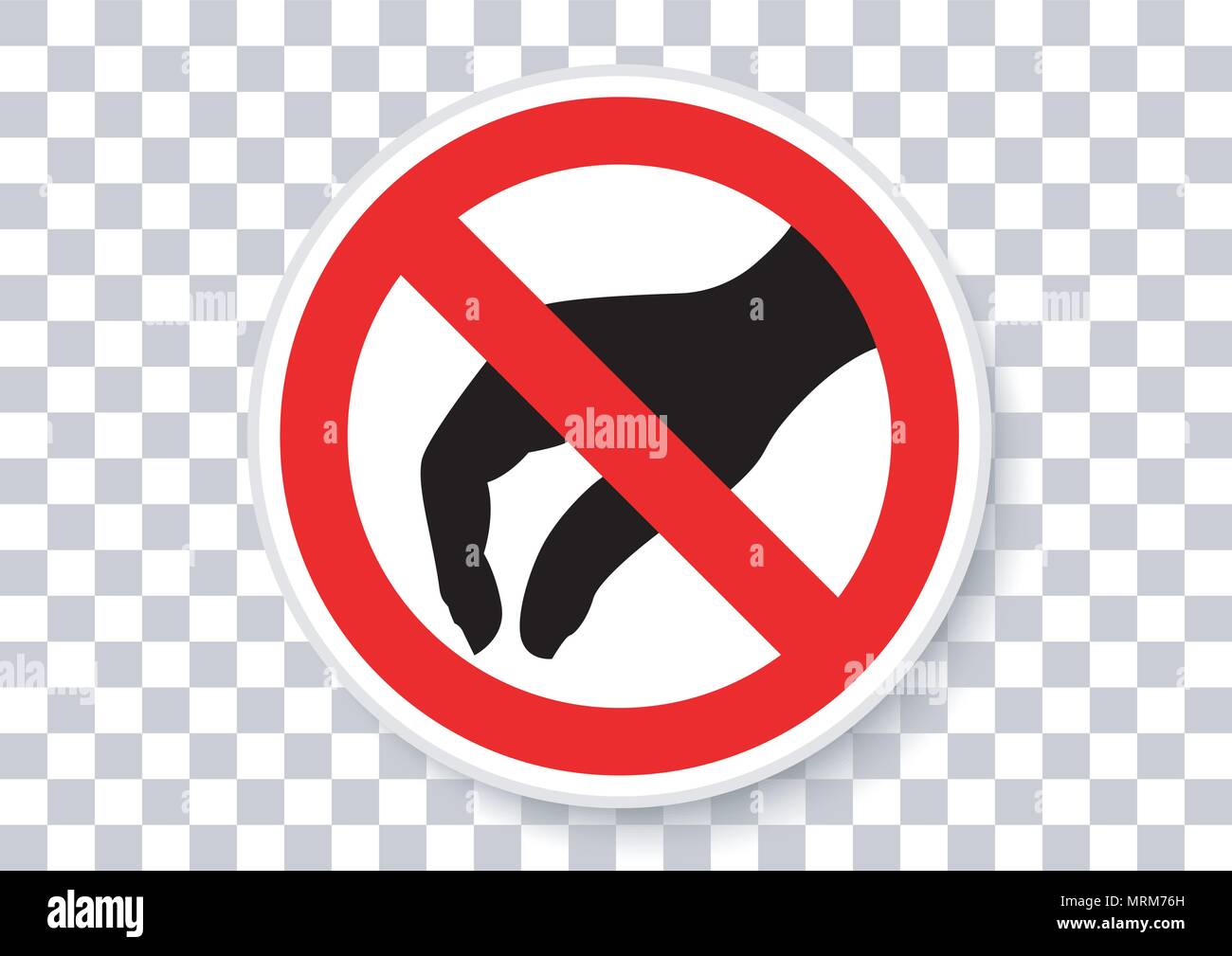Il design del vettore di non toccare il segno di divieto Illustrazione Vettoriale