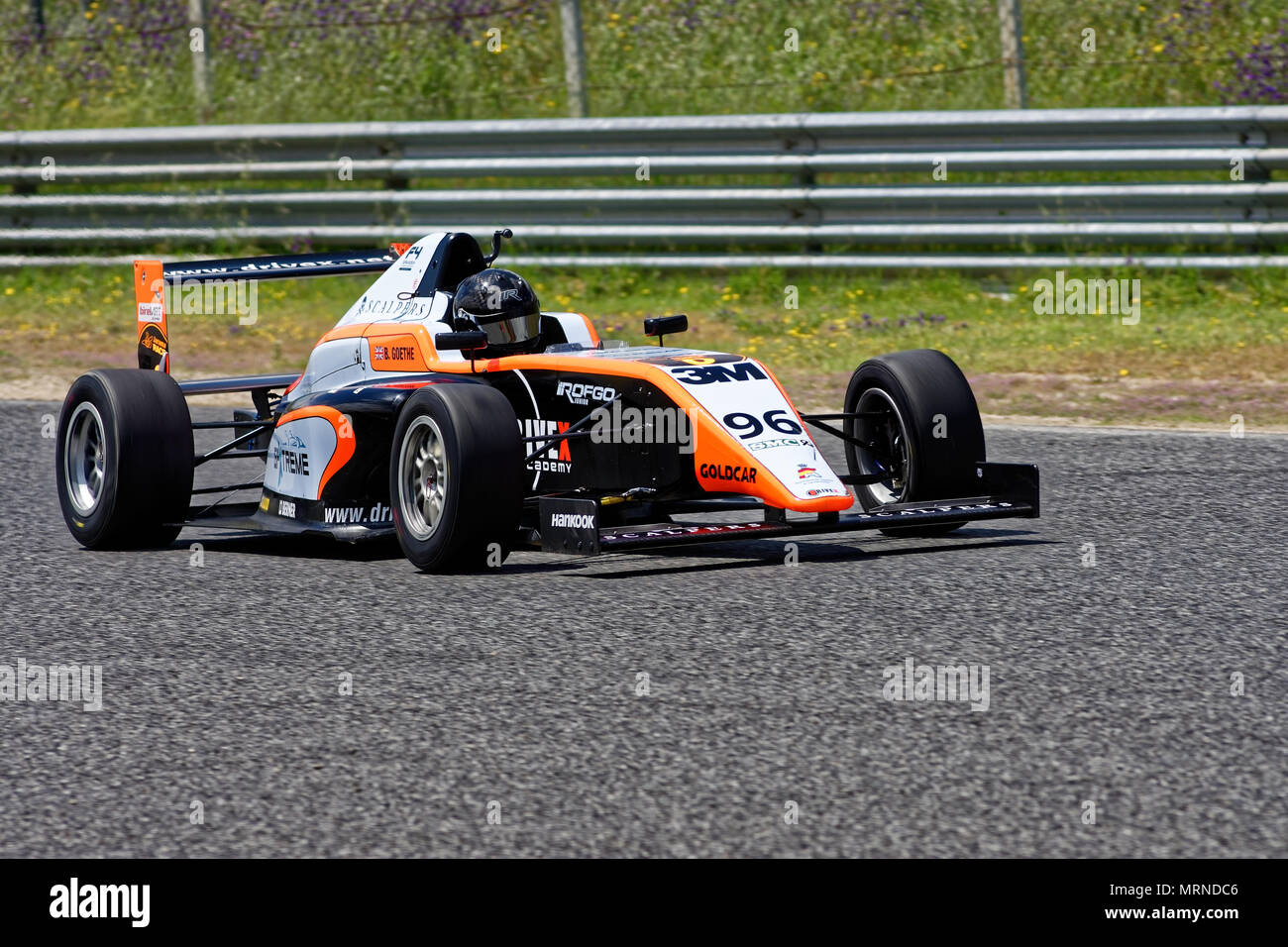 Gara di Jarama circuito, Madrid, Spagna - 26 Maggio 2018: Tatuus della FIA di F4, Benjamin Roald Goethe. Gara di campionato per monoposto 2018, Jarama circuito di gara, Madrid, Spagna Credito: EnriquePSans/Alamy Live News Foto Stock