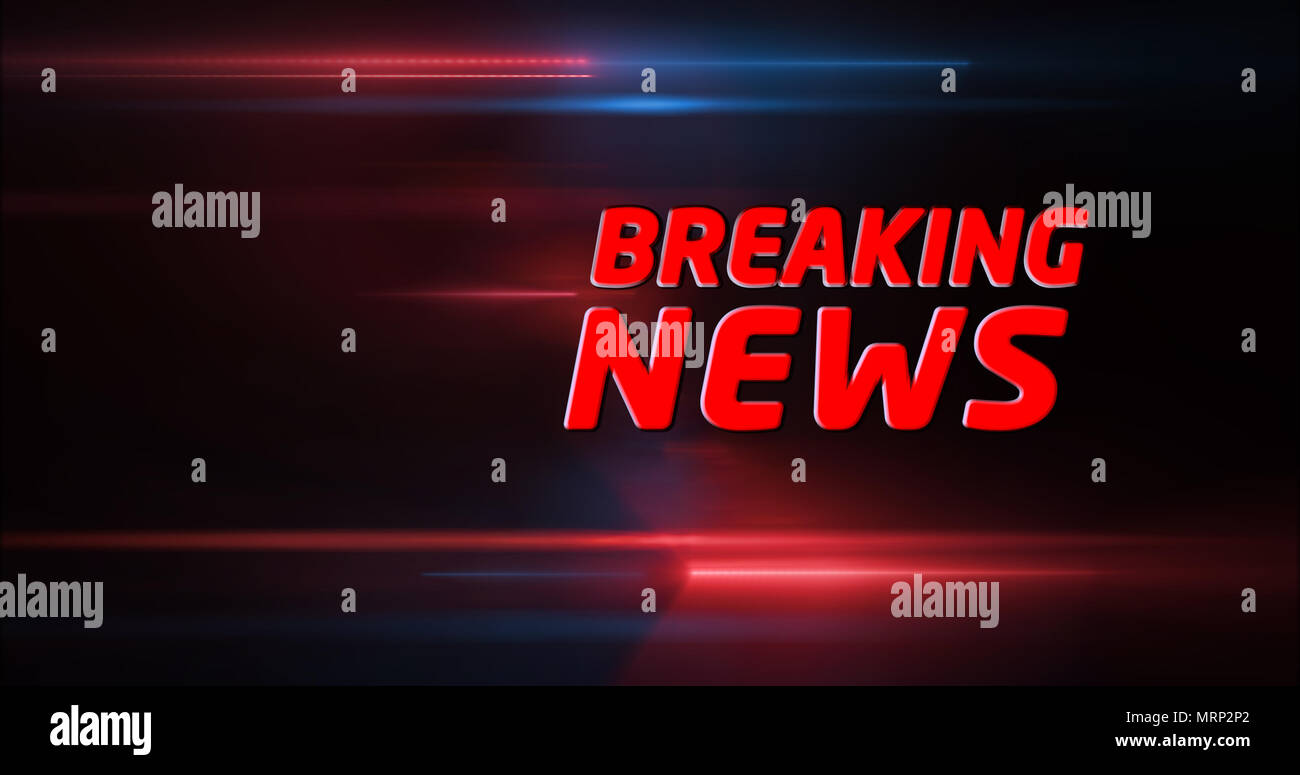 Ultime notizie grafica. Globe e il titolo sulla dinamica di informazione e media parole chiave. Foto Stock