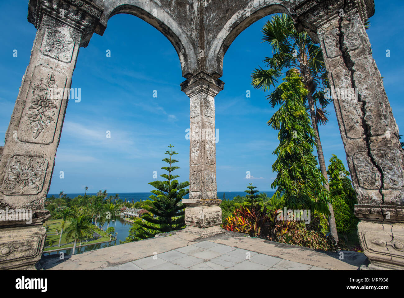 Taman Ujung Palazzo acqua scenario in Bali, Indonesia Foto Stock