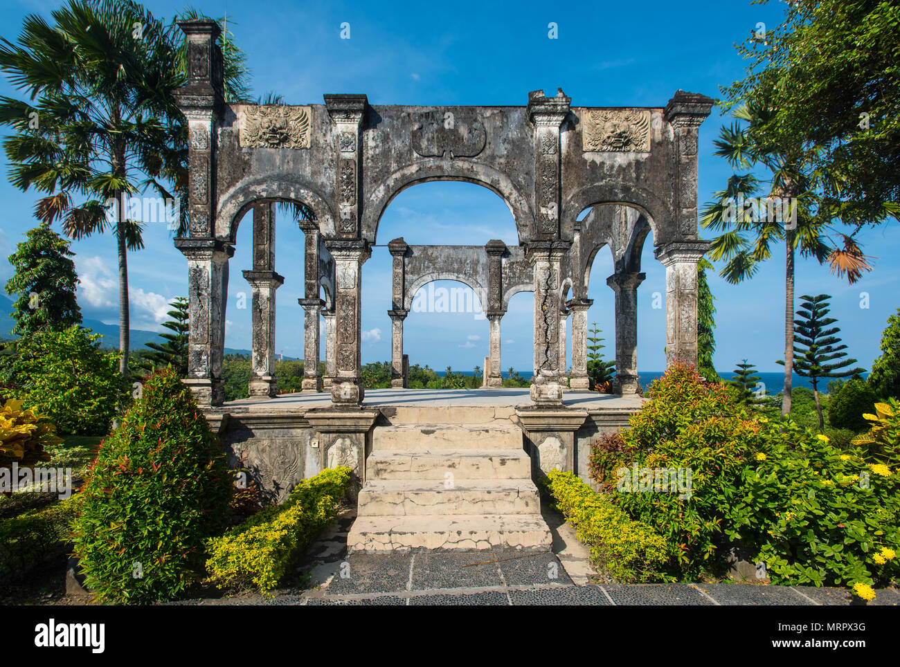 Taman Ujung Palazzo acqua scenario in Bali, Indonesia Foto Stock