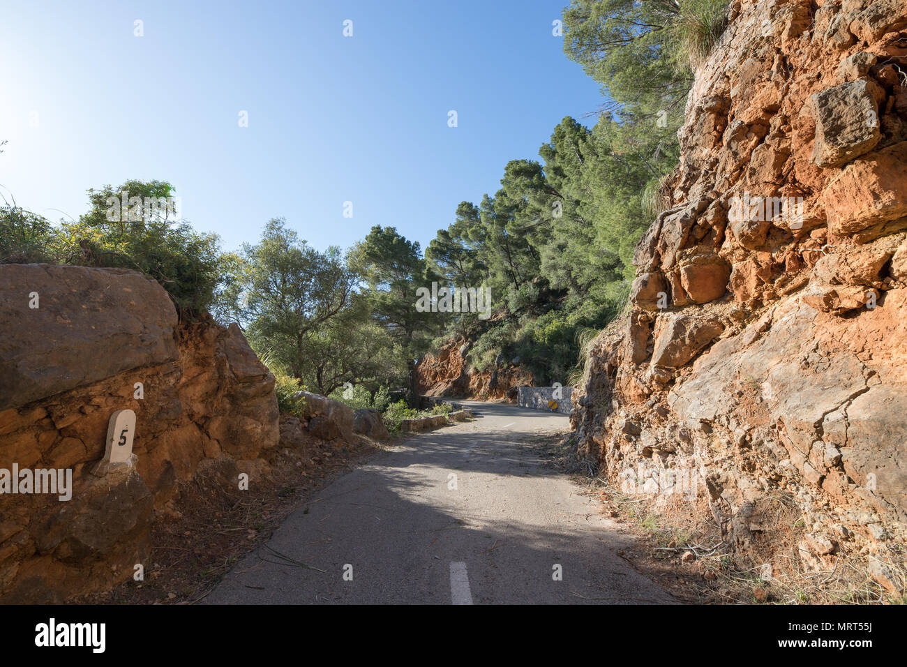 Tramuntana strada strada di montagna, isole Baleari Spagna Europa Foto Stock