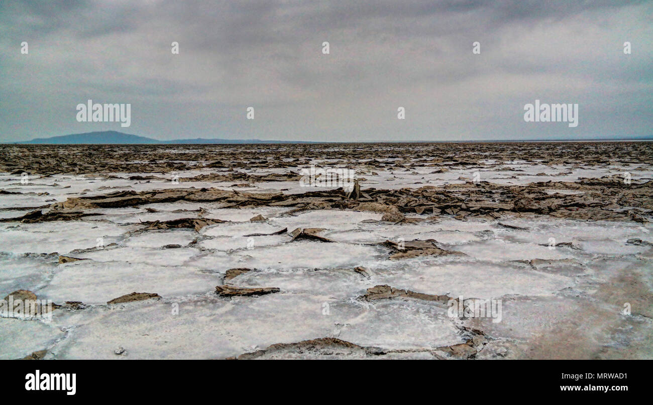 Salt Lake Karum aka Lago Assale o Asale , Danakil lontano, Etiopia Foto Stock