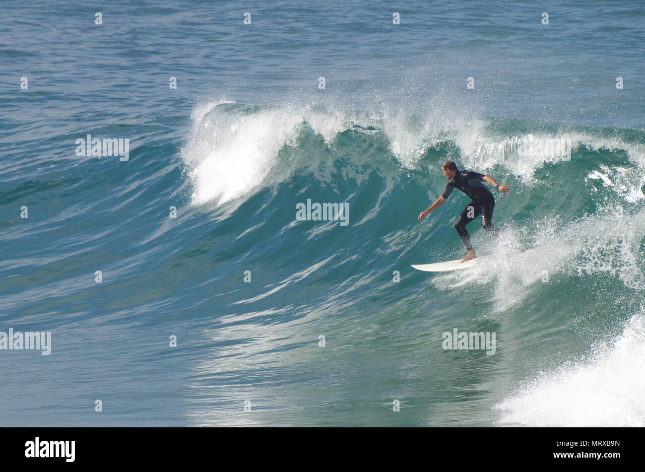 Surfista sull'onda Foto Stock