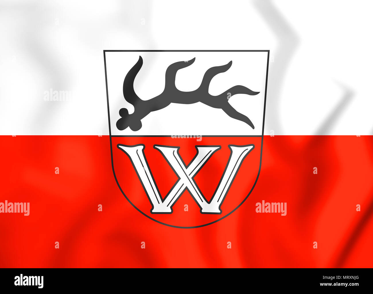 3D Bandiera di Wildberg (Baden-Württemberg), Germania. 3D illustrazione Foto Stock
