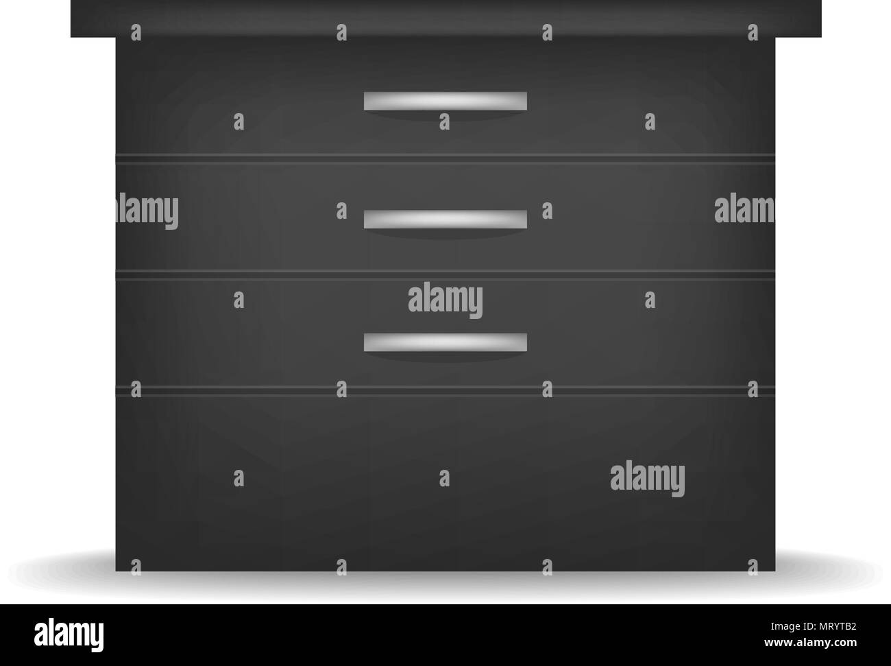 Nero piccolo comodino mockup, stile realistico Illustrazione Vettoriale