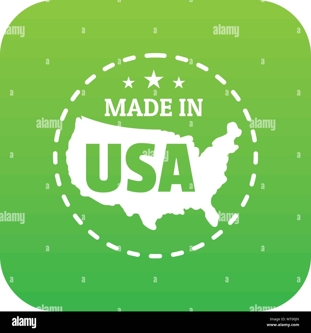 Made in USA icona paese Vettore verde Illustrazione Vettoriale