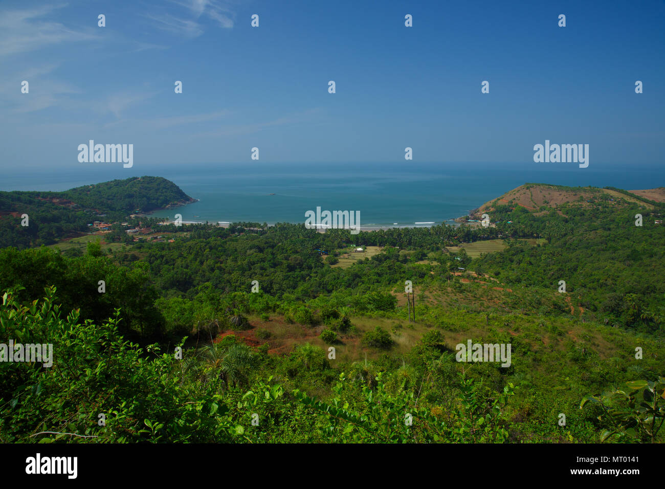 Kudle beach, Gokarna (Karnataka) - fotografati da un punto di vista vantaggioso Foto Stock