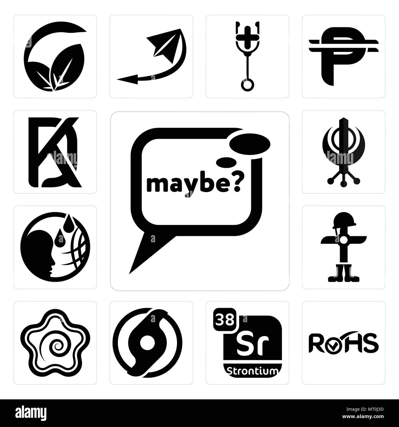 Set di 13 semplici icone modificabile come forse, rohs, stronzio, ufficiale uragano, hanamaru, caduti soldato, , il punjabi, kd può essere utilizzato per il mobile, abbiamo Illustrazione Vettoriale