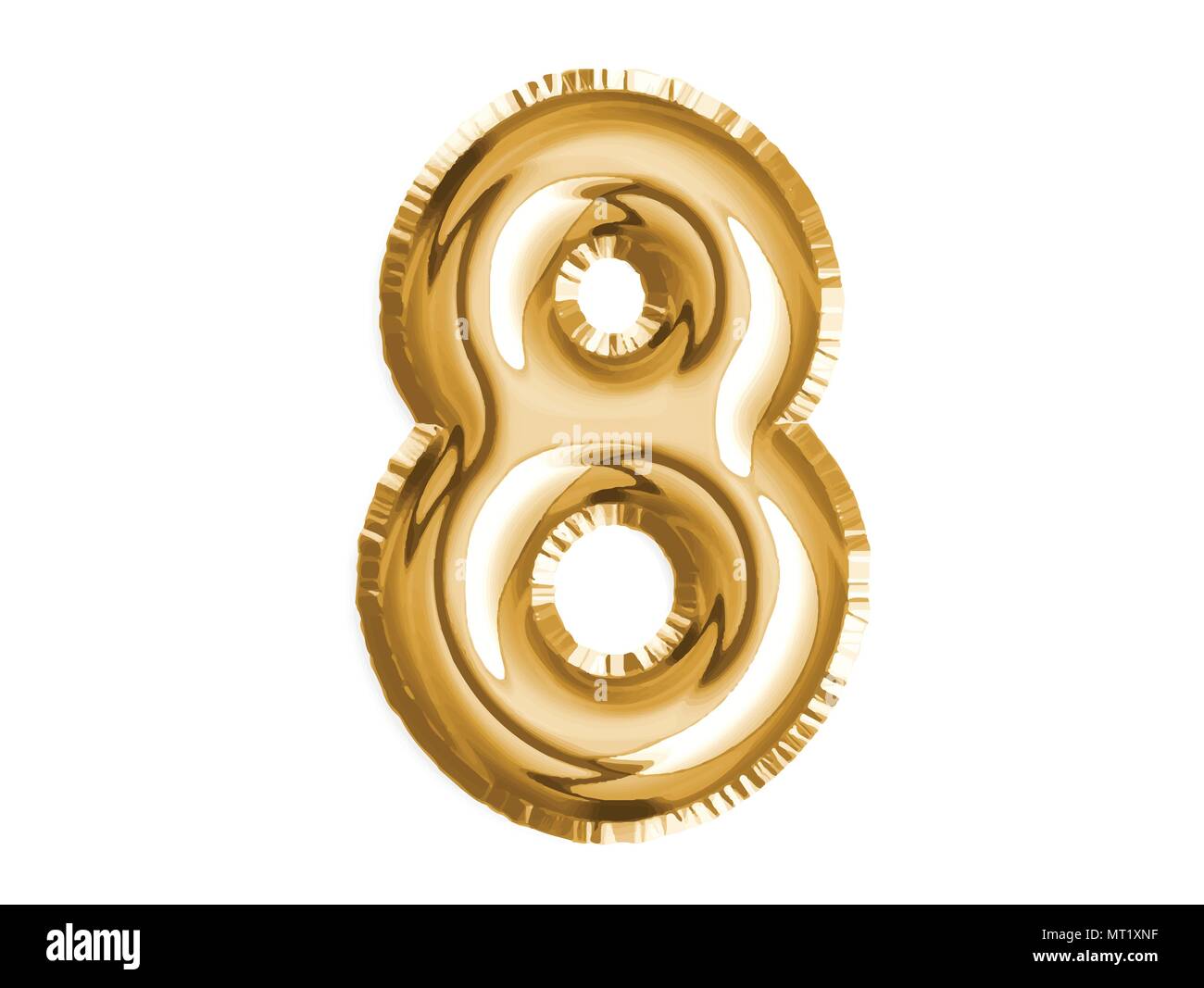 Il numero aureo otto pallone aerostatico per baby doccia celebrare la festa di decorazione Illustrazione Vettoriale