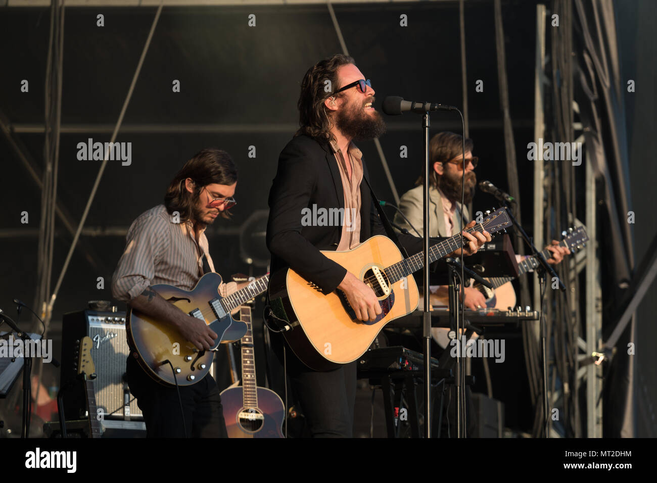 Londra, Regno Unito. 27 maggio 2018. Padre Giovanni Misty (vero nome Josh Tillman) esecuzione dal vivo sul palco l' ultimo giorno di tutti i punti est festival nel Parco Victoria di Londra. Foto Data: Domenica, 27 maggio, 2018. Foto: Roger Garfield/Alamy Foto Stock