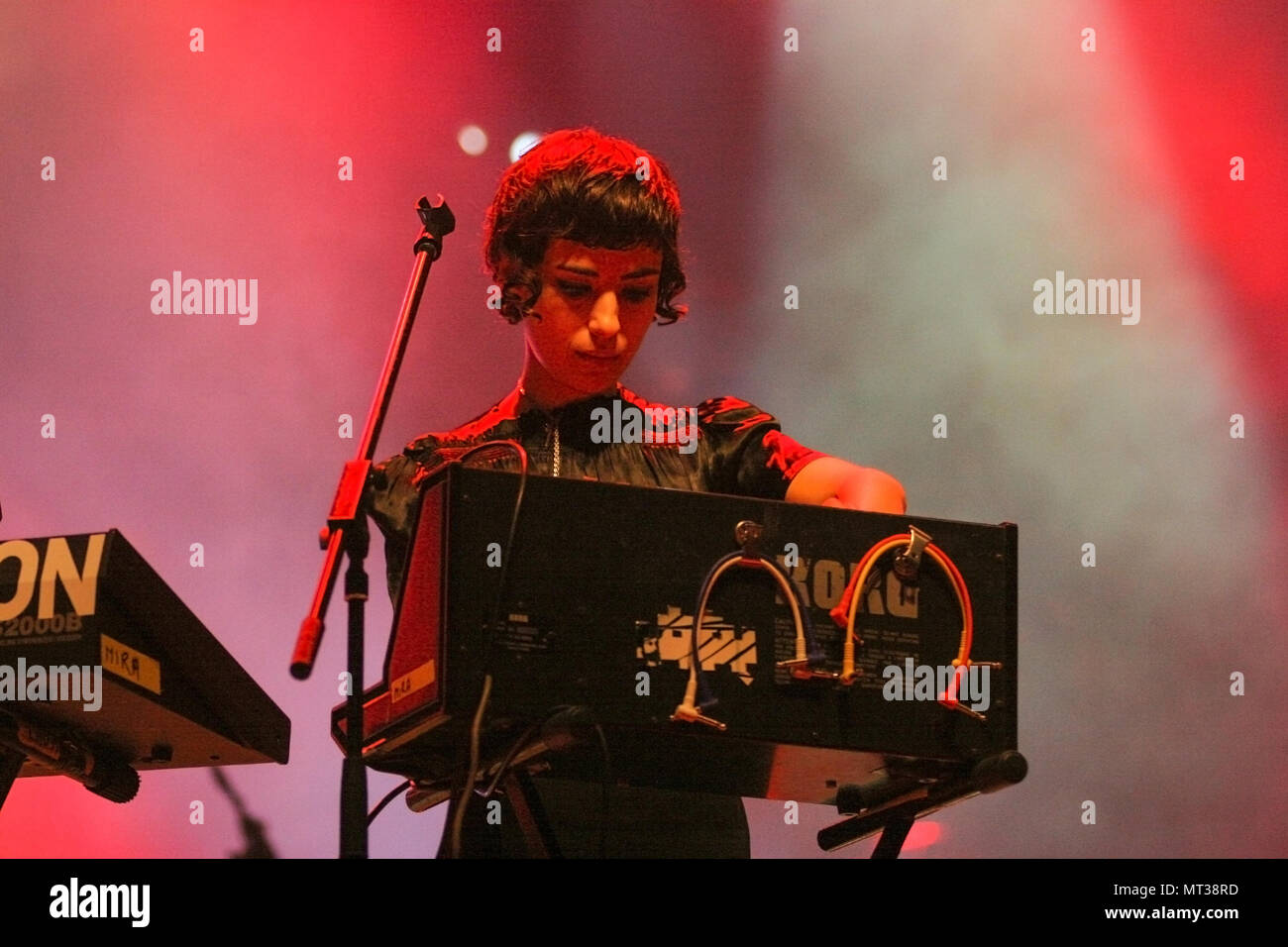 Mira Aroyo in Ladytron performanti a Exit festival 2005, Novi- triste, Serbia. Foto Stock