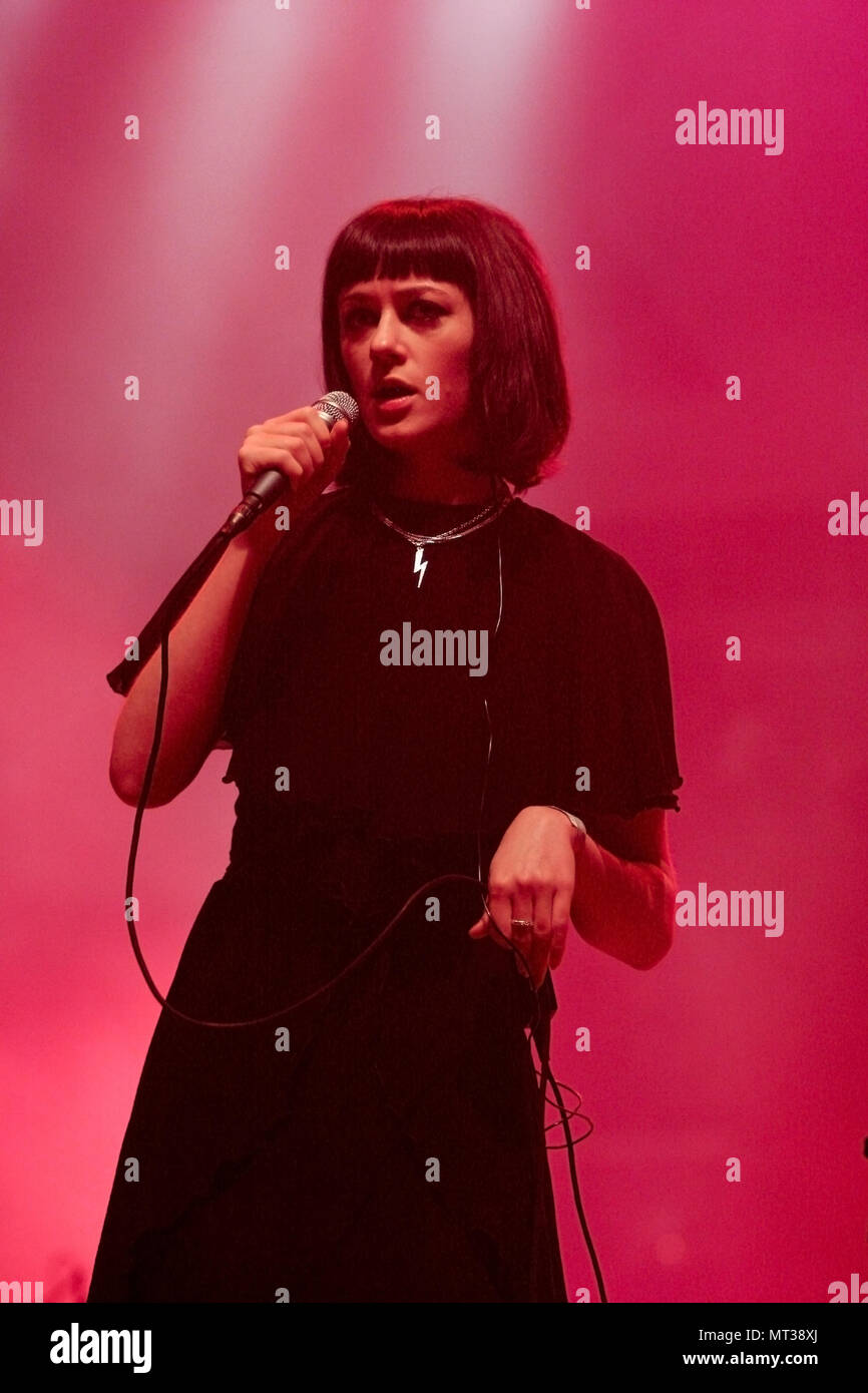 Helen Marnie cantante in Ladytron performanti a Exit festival 2005, Novi- triste, Serbia. Foto Stock