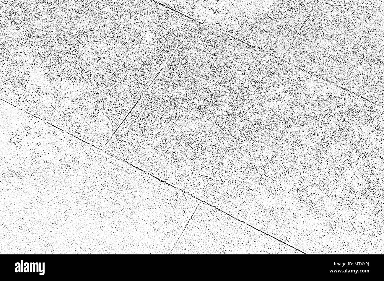 Sfondo bianco con frammento di pavimentazione di piastrelle di grandi dimensioni Foto Stock