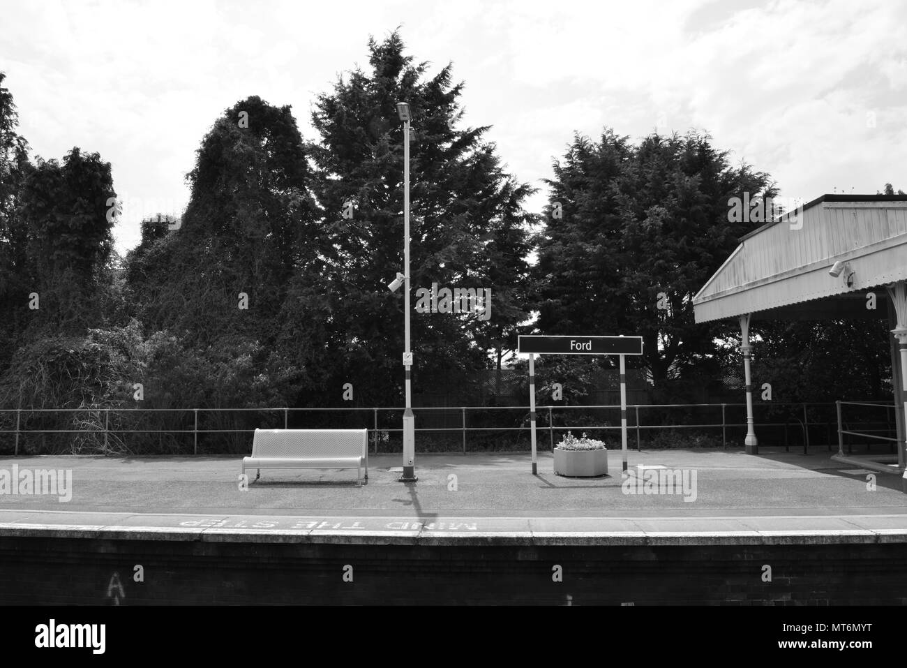Stazione di Ford piattaforma in Ford, West Sussex Foto Stock