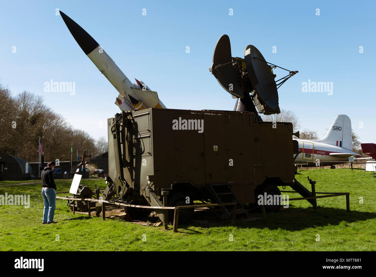 Bloodhound sistema missilistico, nel Norfolk e nel Suffolk Aviation Museum, Flixton, Suffolk, Inghilterra. Foto Stock
