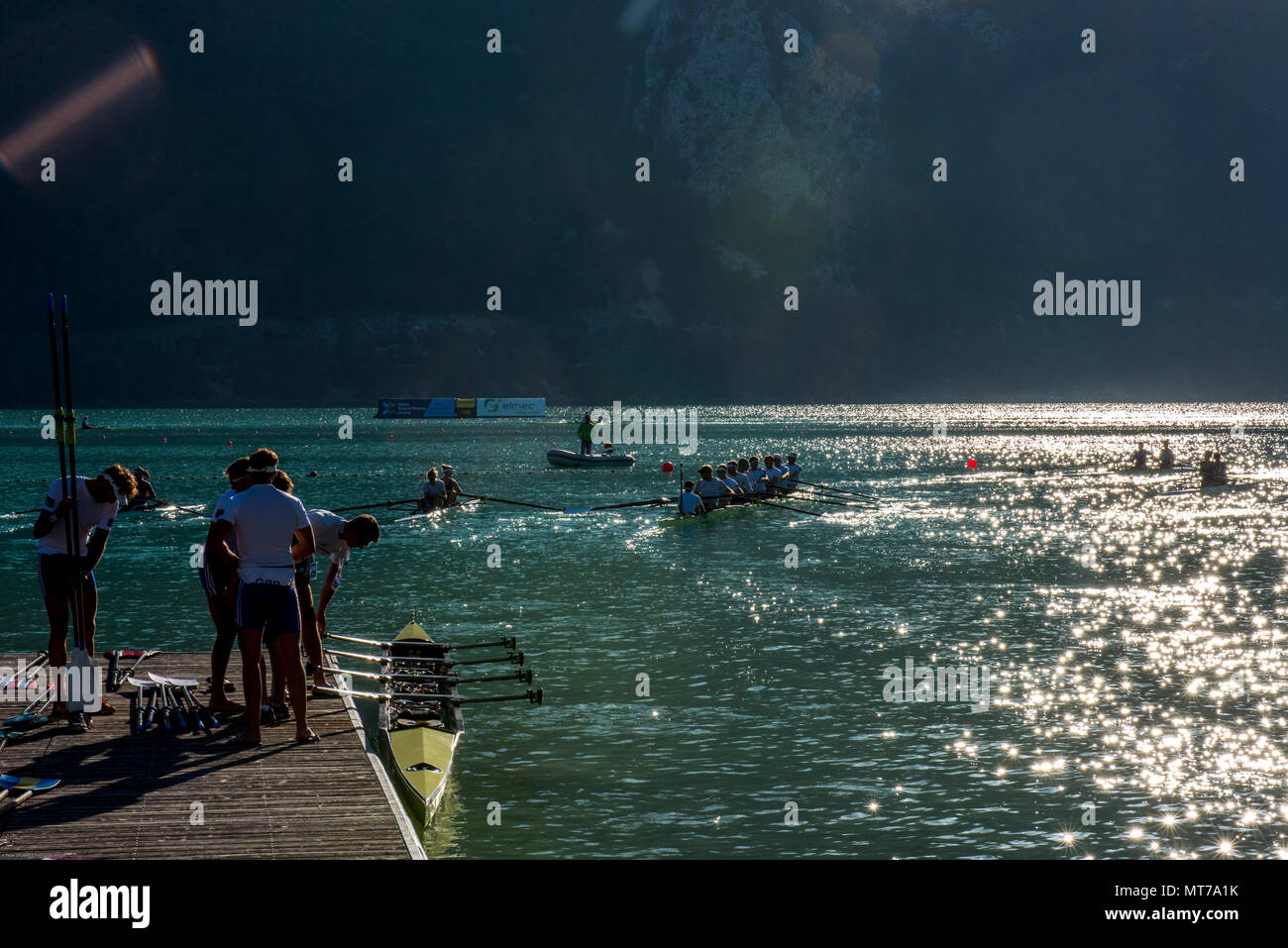 Aiguebelette, Francia, 2015 FISA World Rowing Championships, il luogo, il Lago di Aiguebelette - Savoie. Venerdì 28/08/2015 © Peter SPURRIER.. Foto Stock