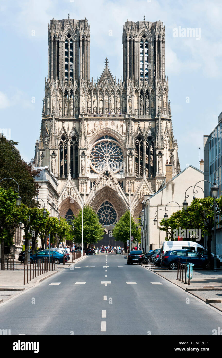 Npotre-Dame de Reims Cattedrale di Reims, Grand Est Regione, Francia Foto Stock