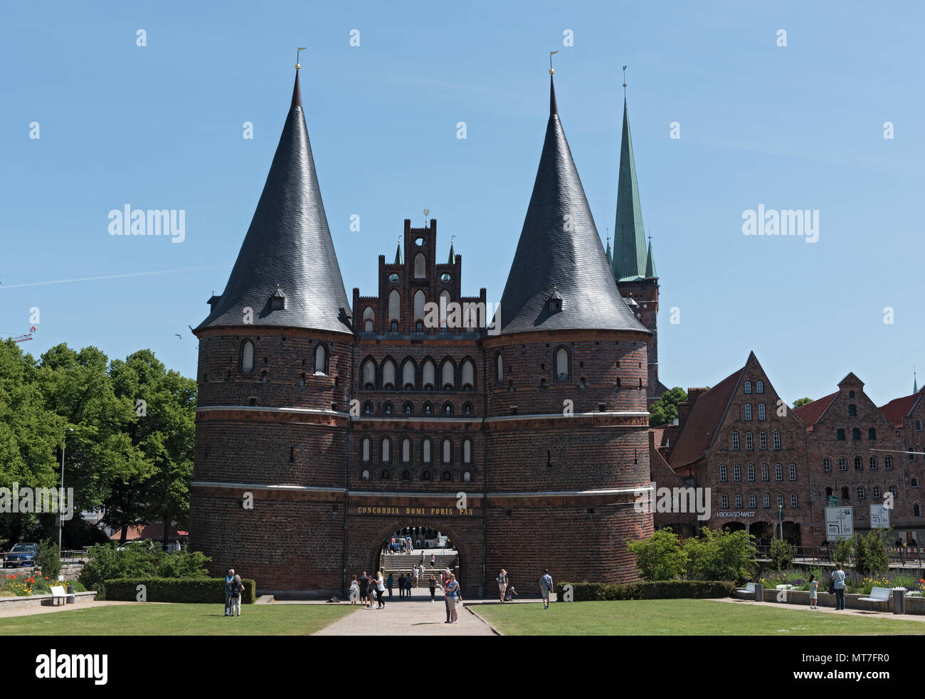 La holsten gate o holstentor a Lubecca città vecchia, Germania, SCHLESWIG-HOLSTEIN Foto Stock