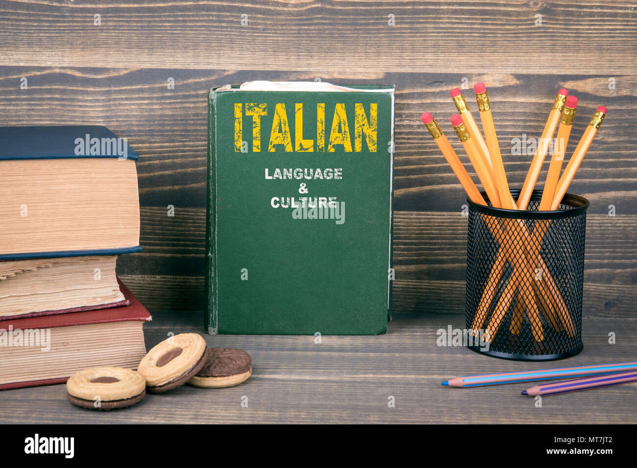 La lingua e la cultura italiana concept Foto Stock