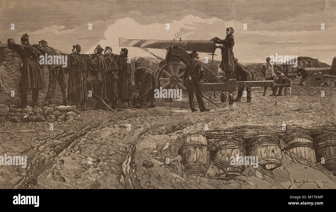 E Berna Bellecour (1838-1910) la copia fotografica dell Onu colpo di cannone Foto Stock